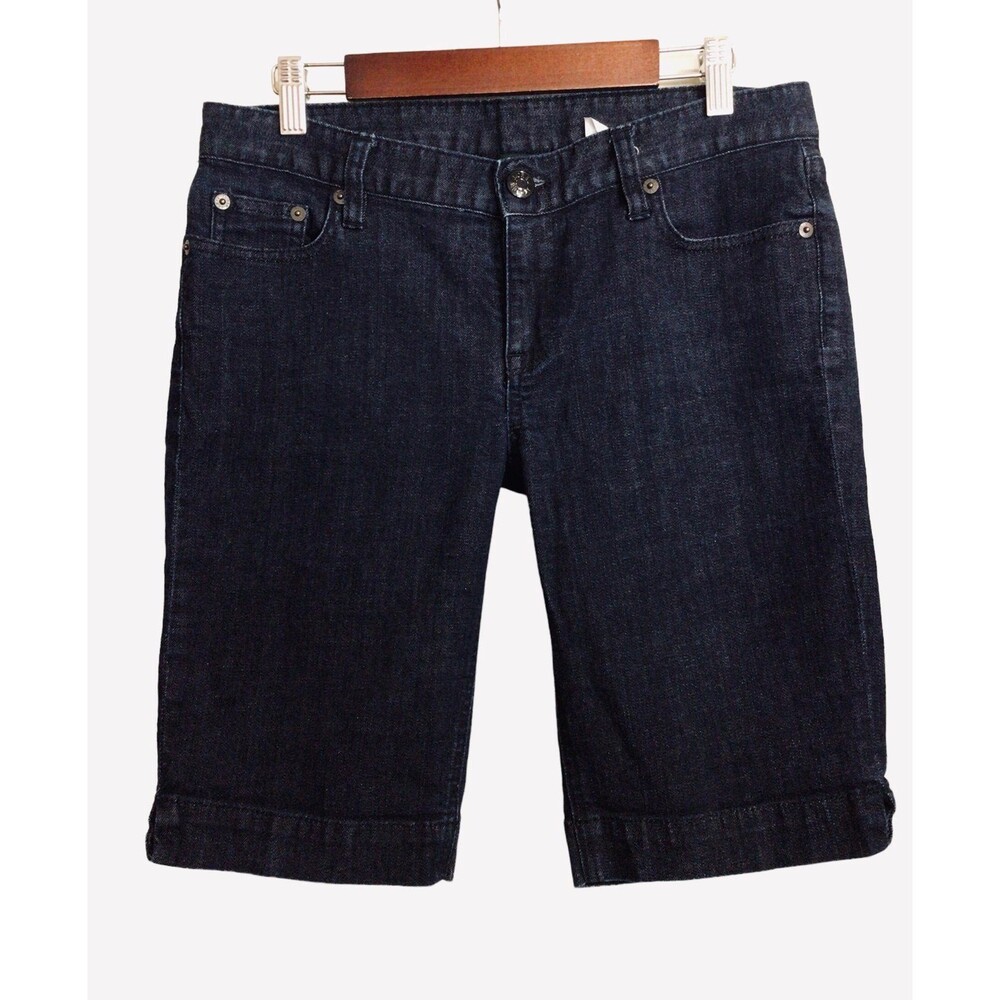 J CREW Dark Denim Stretch Cotton Elastane Blend Bermuda Shorts Sz 4